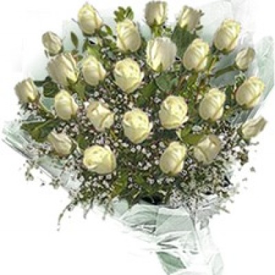 Bouqet with 25 white roses M36