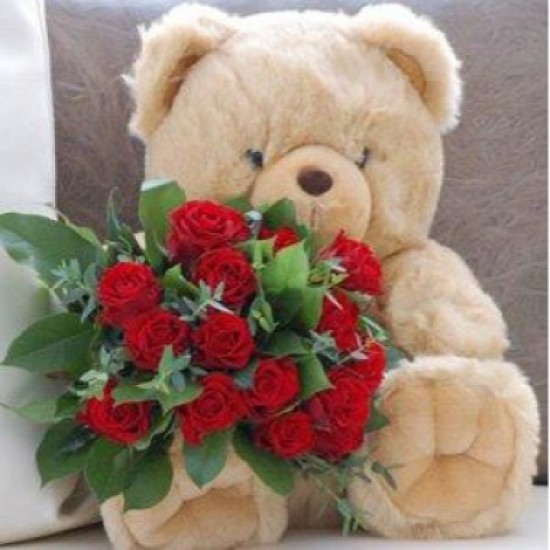 Roses with Teacy Bear Love 6
